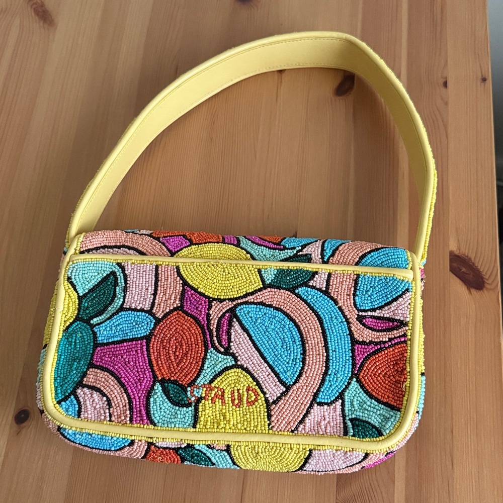 LIKE NEW STAUD Tommy Beaded Bag, Citrus - Picture 6 of 9